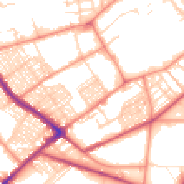 Daytime road noise heatmap for BD7 1QF