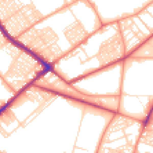 Daytime road noise heatmap for BD7 1QR