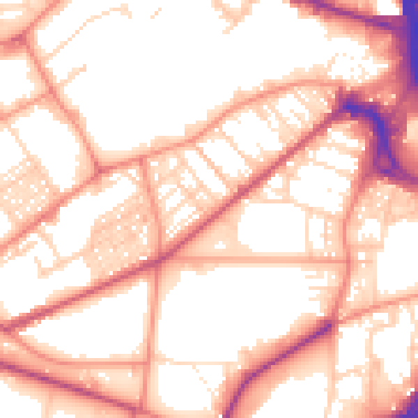 Daytime road noise heatmap for BD7 1QX