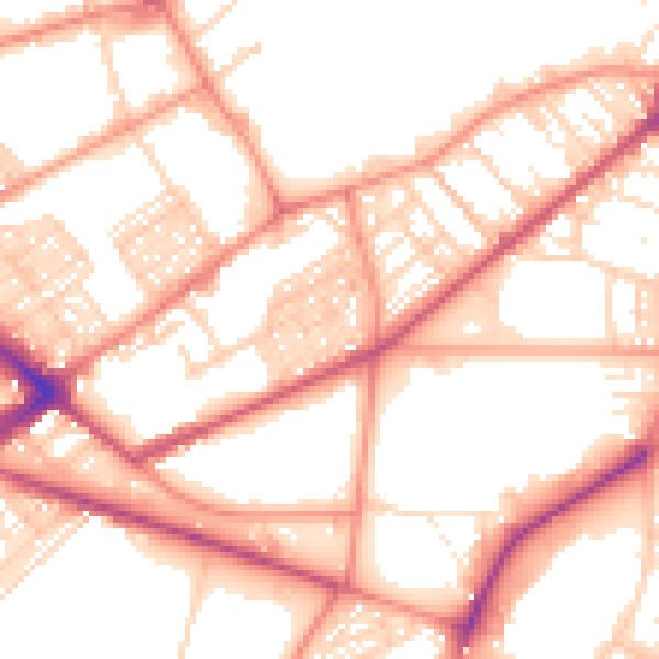 Daytime road noise heatmap for BD7 1RH