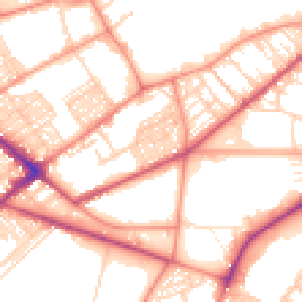 Daytime road noise heatmap for BD7 1RJ