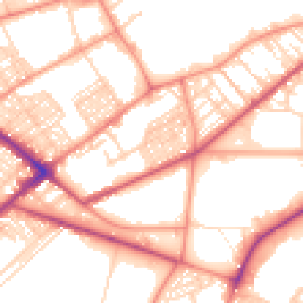 Daytime road noise heatmap for BD7 1RL