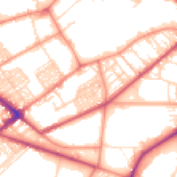 Daytime road noise heatmap for BD7 1RQ