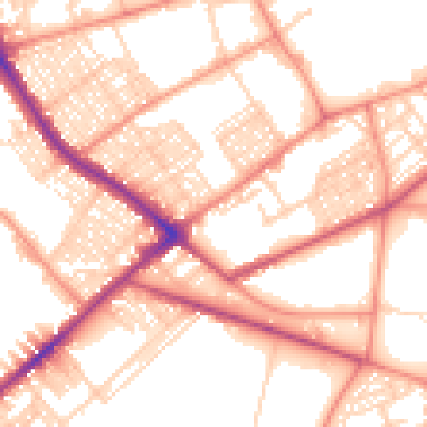 Daytime road noise heatmap for BD7 1RR