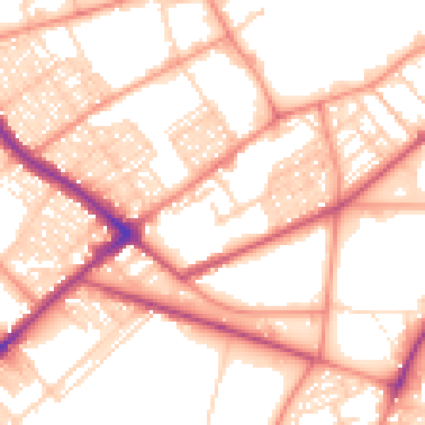 Daytime road noise heatmap for BD7 1RT