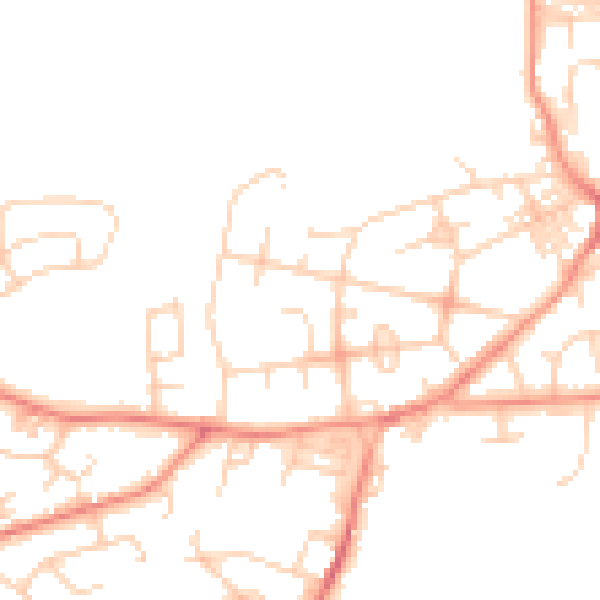 Daytime road noise heatmap for BD7 2AF