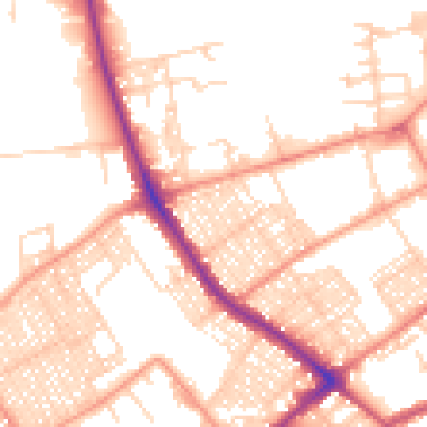 Daytime road noise heatmap for BD7 2DF
