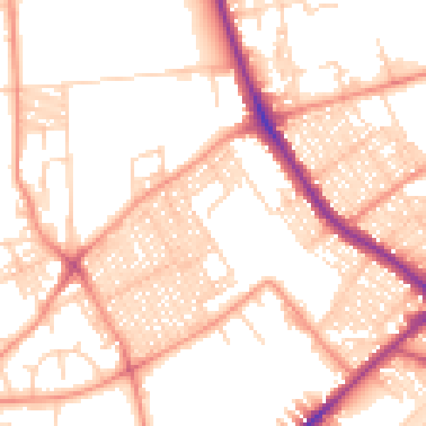 Daytime road noise heatmap for BD7 2EG