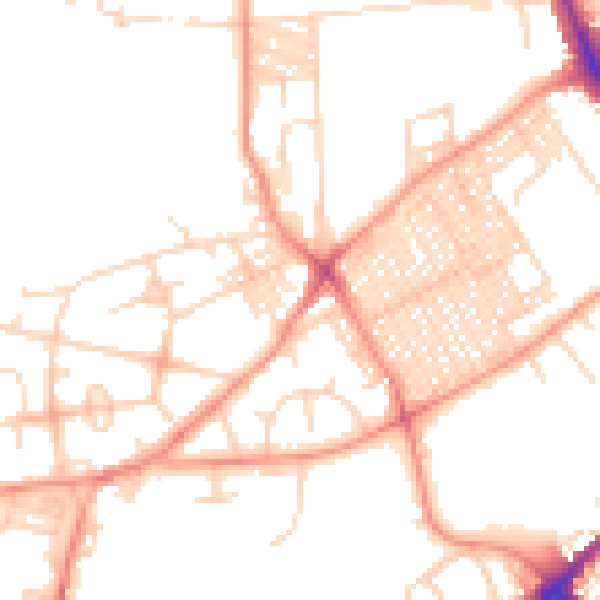 Daytime road noise heatmap for BD7 2LT