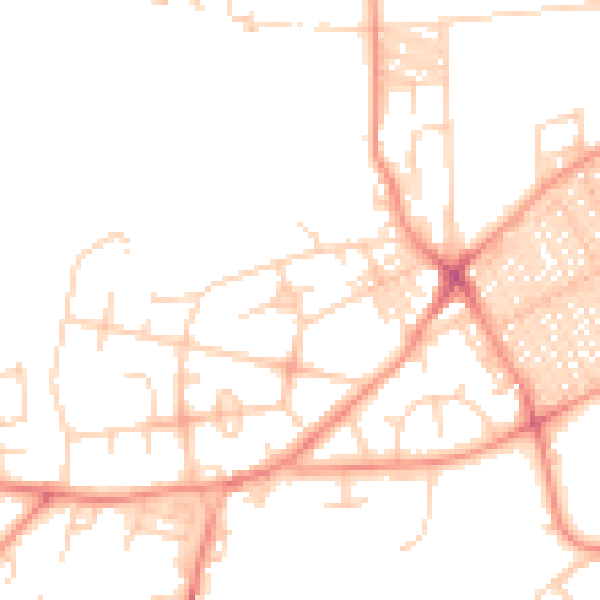 Daytime road noise heatmap for BD7 2PG