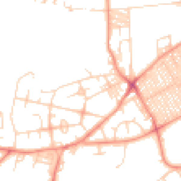 Daytime road noise heatmap for BD7 2PQ