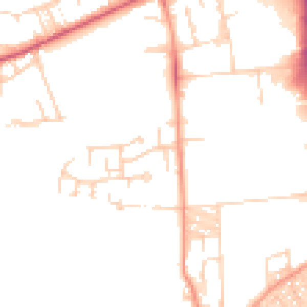 Daytime road noise heatmap for BD7 2QA