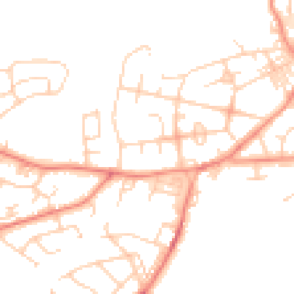 Daytime road noise heatmap for BD7 2RJ