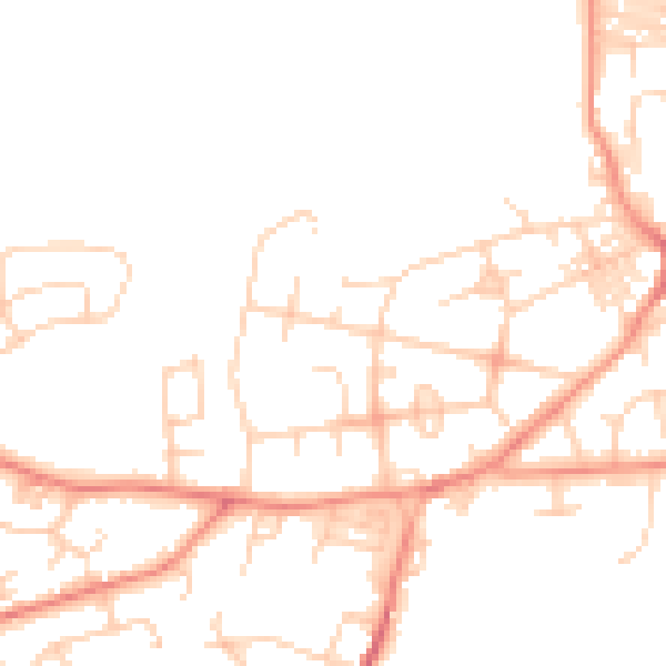 Daytime road noise heatmap for BD7 2RW