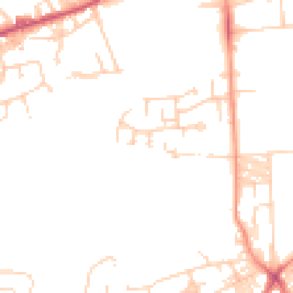 Daytime road noise heatmap for BD7 2TG