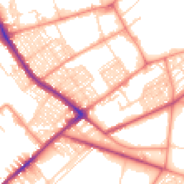 Daytime road noise heatmap for BD7 3AA