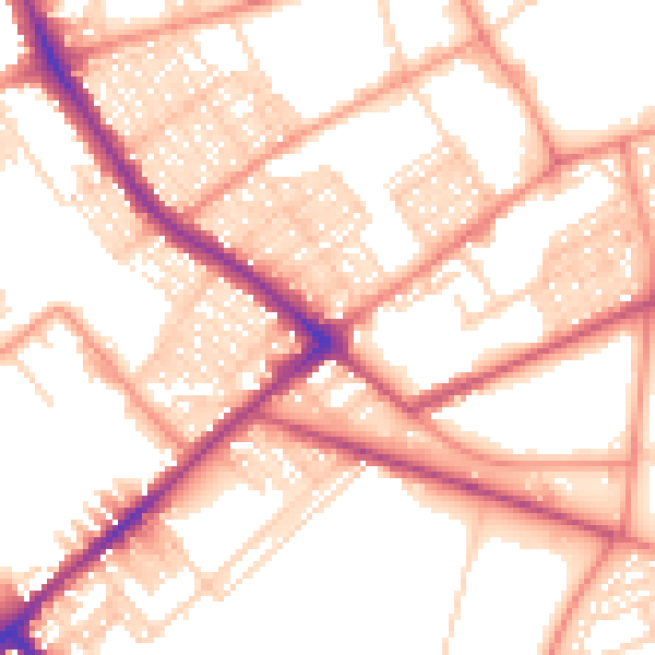 Daytime road noise heatmap for BD7 3AR