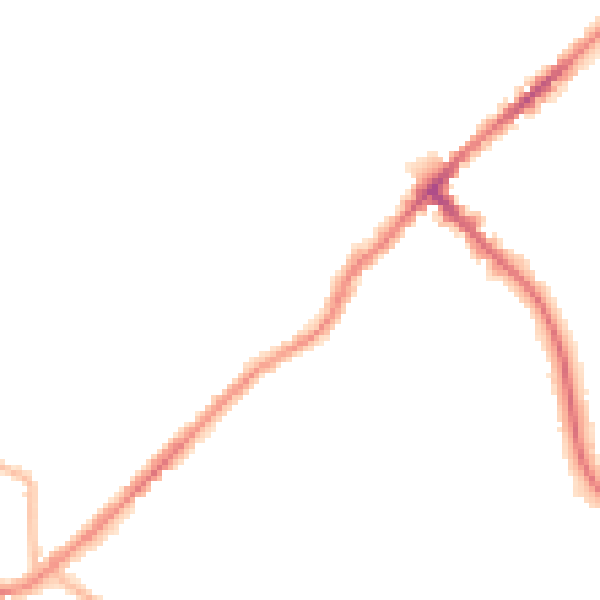 Night-time road noise heatmap for BD7 3AT