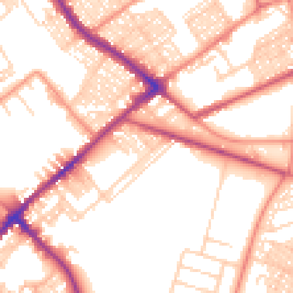 Daytime road noise heatmap for BD7 3BP