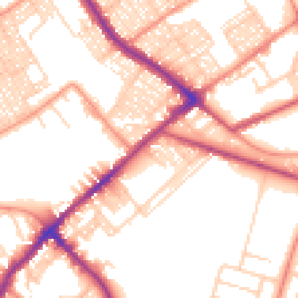 Daytime road noise heatmap for BD7 3BQ
