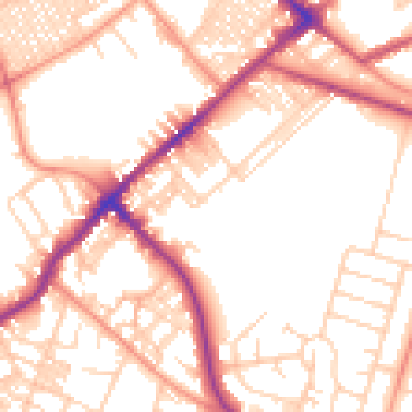 Daytime road noise heatmap for BD7 3BS