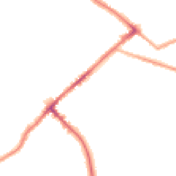 Night-time road noise heatmap for BD7 3BX