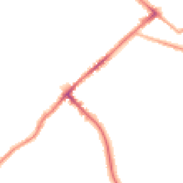 Night-time road noise heatmap for BD7 3DB