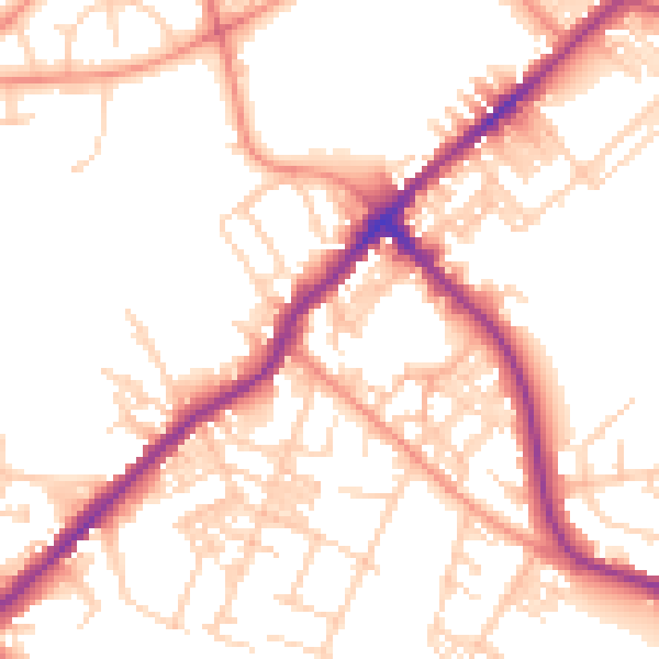 Daytime road noise heatmap for BD7 3DS