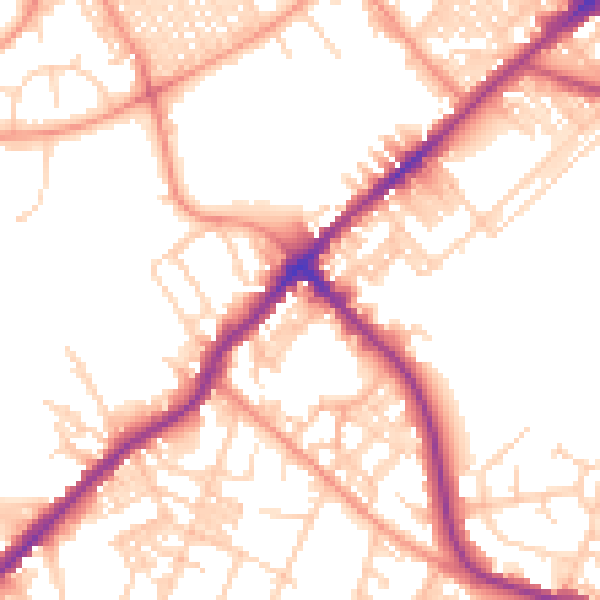 Daytime road noise heatmap for BD7 3DY