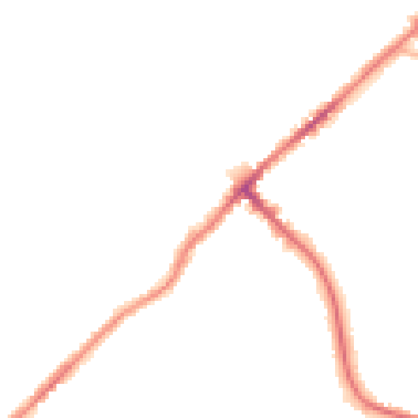 Night-time road noise heatmap for BD7 3ET