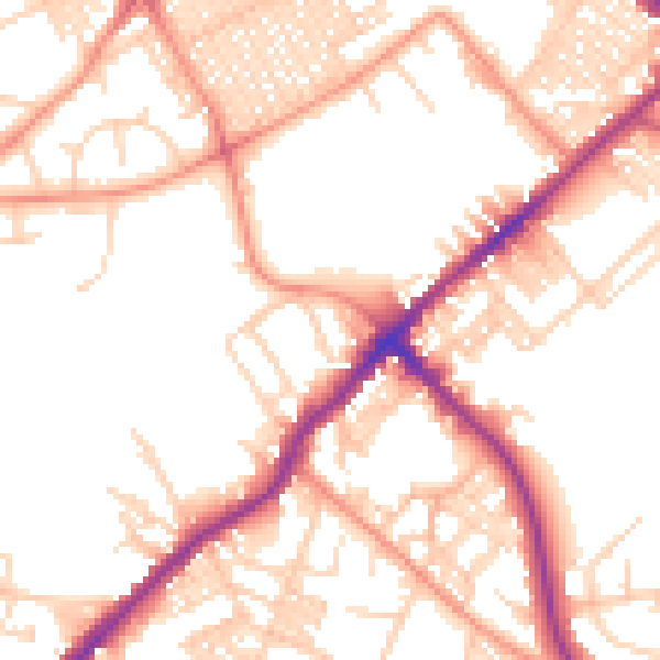 Daytime road noise heatmap for BD7 3EX