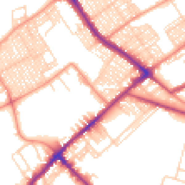 Daytime road noise heatmap for BD7 3JE