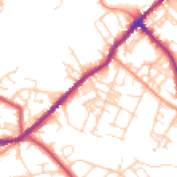 Daytime road noise heatmap for BD7 4HD