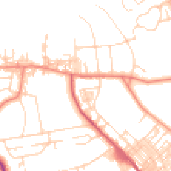 Daytime road noise heatmap for BD9 4AE