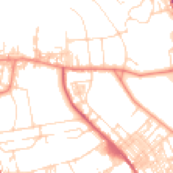 Daytime road noise heatmap for BD9 4AG