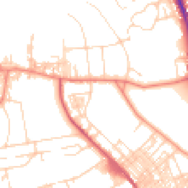 Daytime road noise heatmap for BD9 4AH