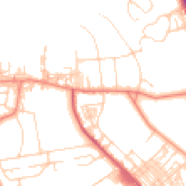Daytime road noise heatmap for BD9 4AJ