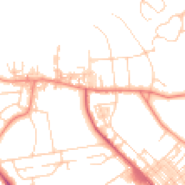 Daytime road noise heatmap for BD9 4AL