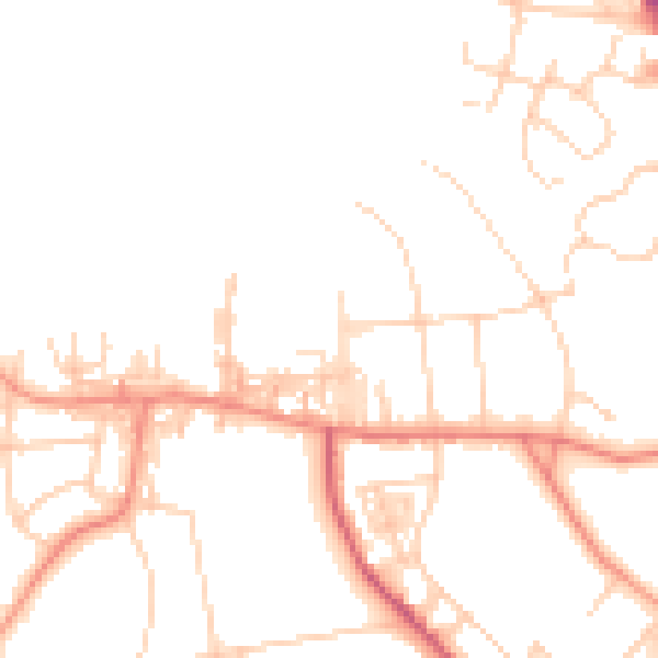 Daytime road noise heatmap for BD9 4AX