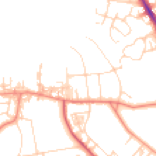 Daytime road noise heatmap for BD9 4AY