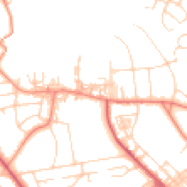 Daytime road noise heatmap for BD9 4BB