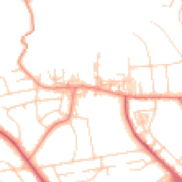 Daytime road noise heatmap for BD9 4BE