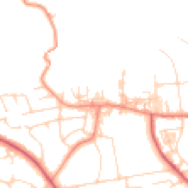 Daytime road noise heatmap for BD9 4BL