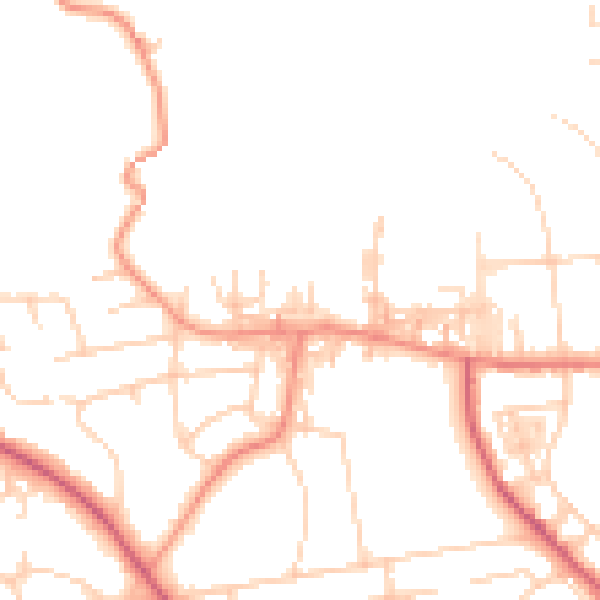Daytime road noise heatmap for BD9 4BN