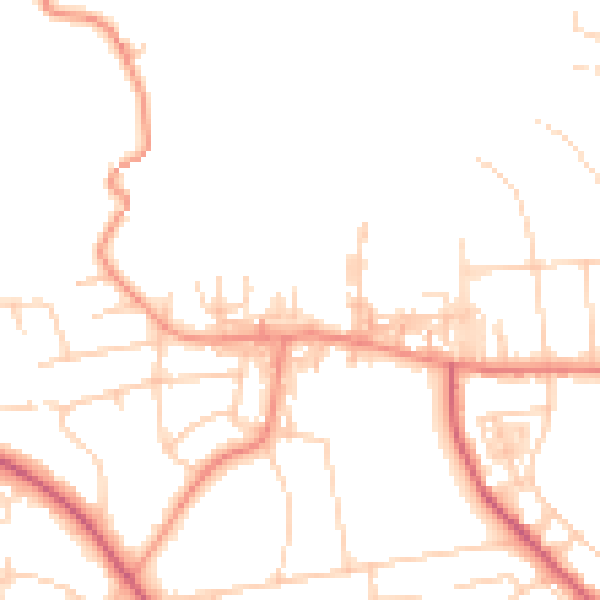 Daytime road noise heatmap for BD9 4BP