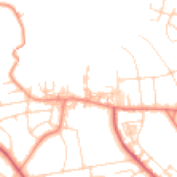 Daytime road noise heatmap for BD9 4BX