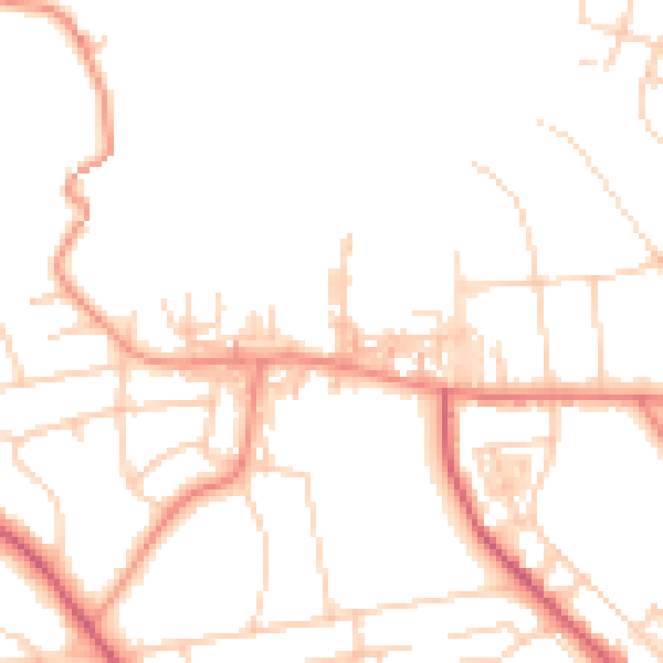 Daytime road noise heatmap for BD9 4BY