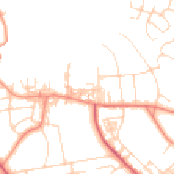 Daytime road noise heatmap for BD9 4DA