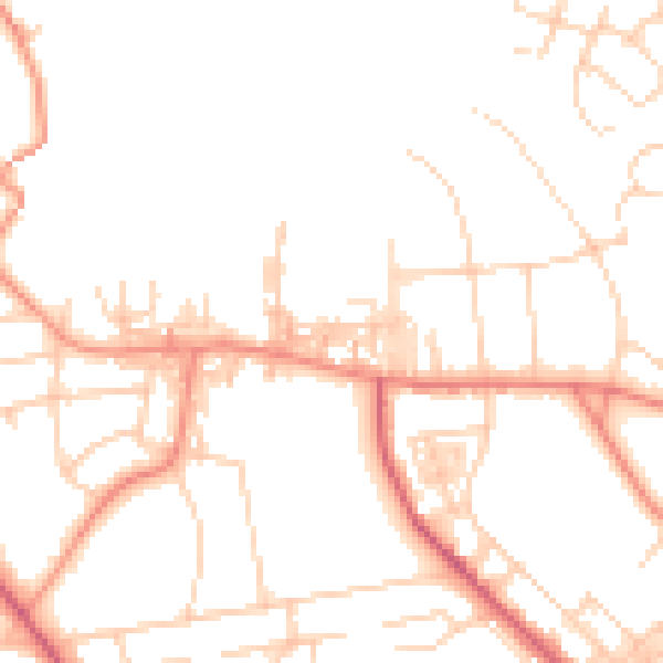 Daytime road noise heatmap for BD9 4DD