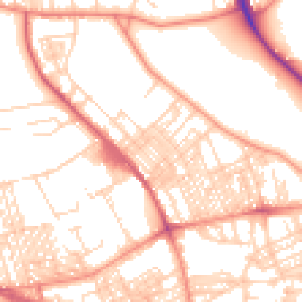 Daytime road noise heatmap for BD9 4PJ